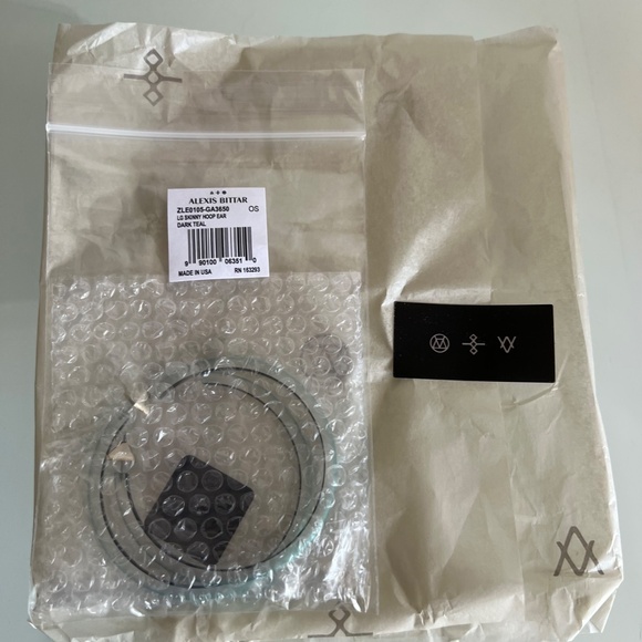 ALEXIS BITTAR Large Skinny Dark Teal Lucite Hoop Earrings - Picture 9 of 10